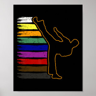 Taekwondo Och Karate Svart Bälte Kampsport Student Poster