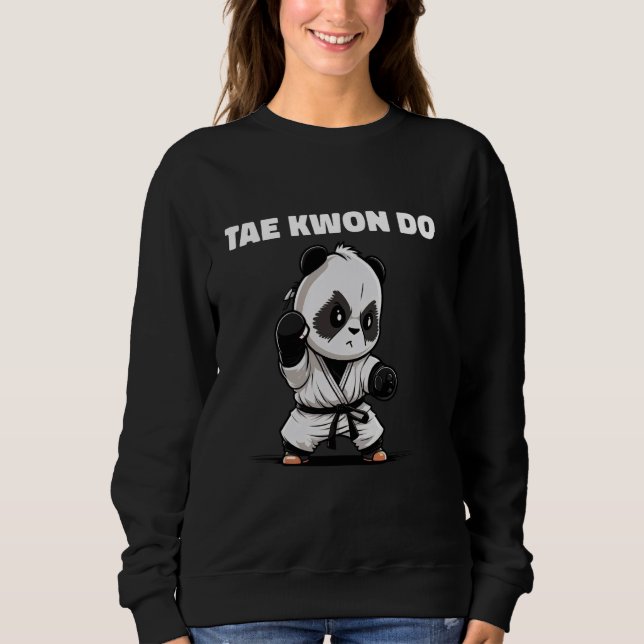 Taekwondo Panda Kid Fighter T Shirt (Framsida)