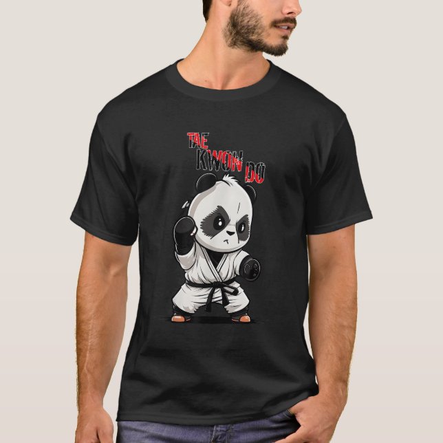 Taekwondo Panda Koreansk Mial Tkd T Shirt (Framsida)