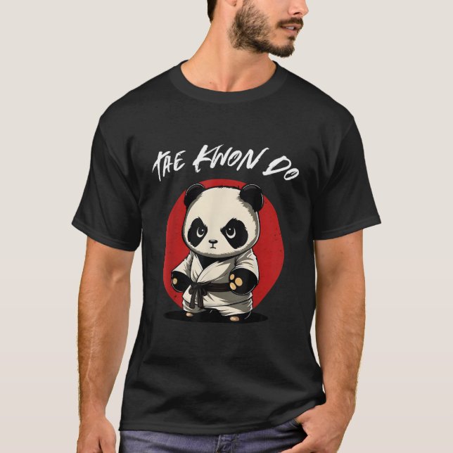 Taekwondo Panda Tkd koreansk Mial T Shirt (Framsida)