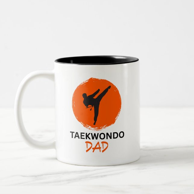Taekwondo Pappa Två-Tonad Mugg (Vänster)