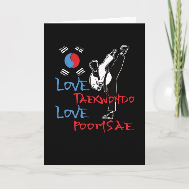 Taekwondo Poomsae Uniform Korean Sport Kort (Framsida)