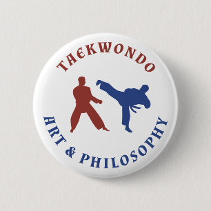 Taekwondo Red and Blue Frimärke Knapp