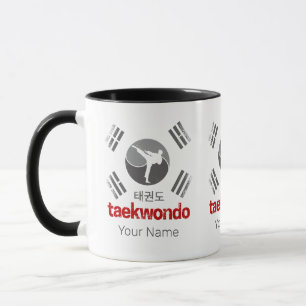 Taekwondo Retro Korea Flagga Martial Arts Vintage Mugg