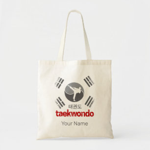 Taekwondo Retro Korea Flagga Martial Arts Vintage Tygkasse
