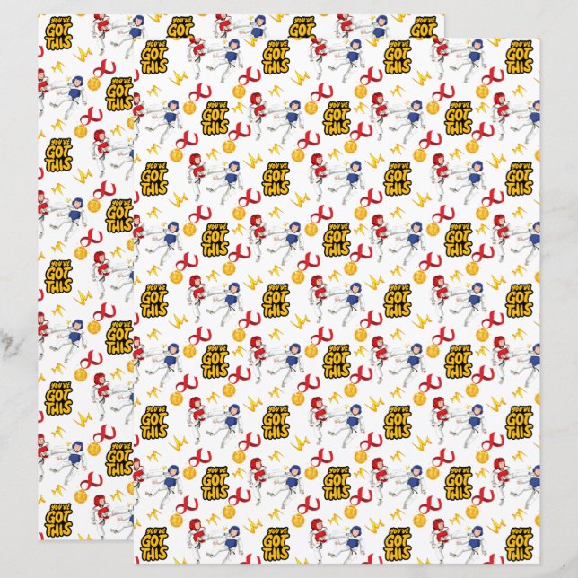 Taekwondo Scrapbookpapper (Pojkar) (Fram/baksida)