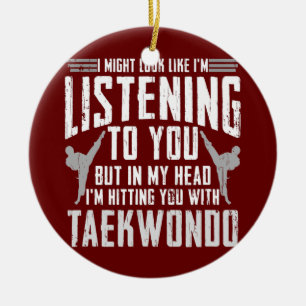 Taekwondo Self Defense Martial Arts koreanska Julgransprydnad Keramik