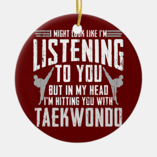 Taekwondo Self Defense Martial Arts koreanska Julgransprydnad Keramik