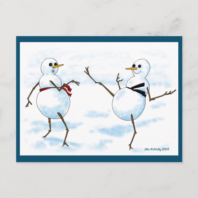 Taekwondo snöman vykort (Framsida)