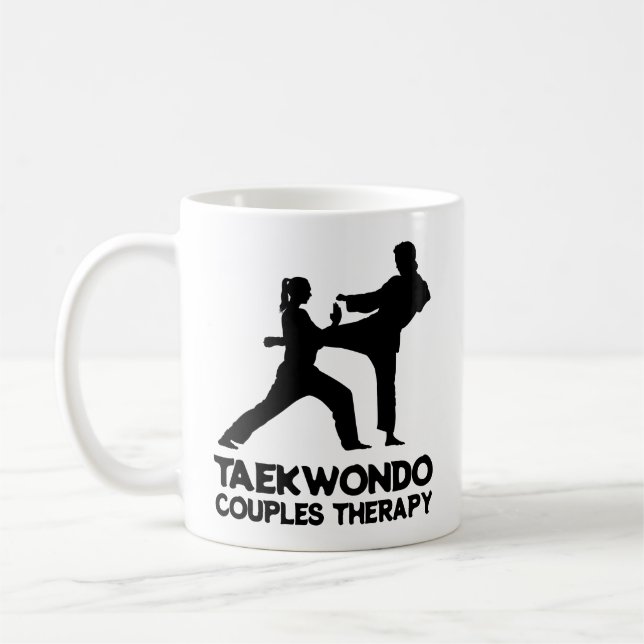 Taekwondo Sparring Couples Therapy Kaffemugg (Vänster)