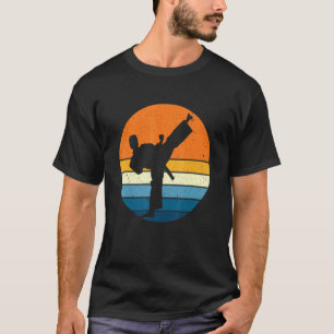 Taekwondo Sports Retro Vintage Sunset Martial Art T Shirt