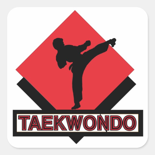 Taekwondo Square Stickers Fyrkantigt Klistermärke (Framsida)