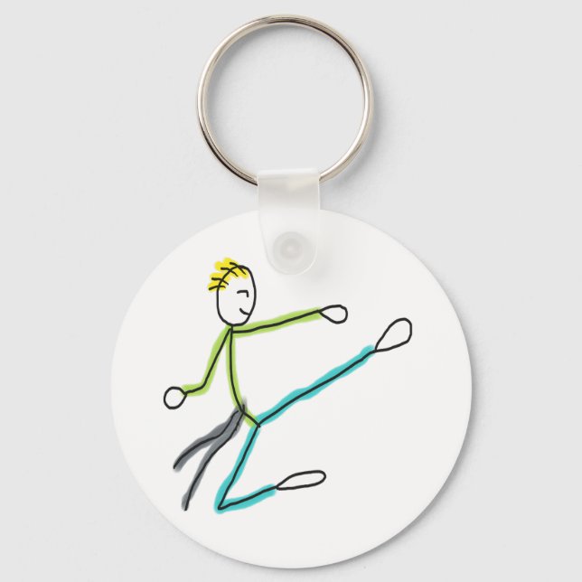 Taekwondo Stickman Nyckelring (Framsida)