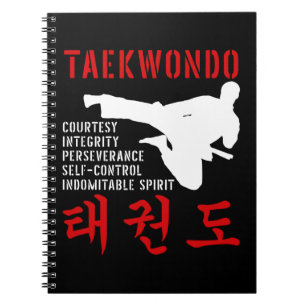 Taekwondo Tenets Martial Arts Anteckningsbok
