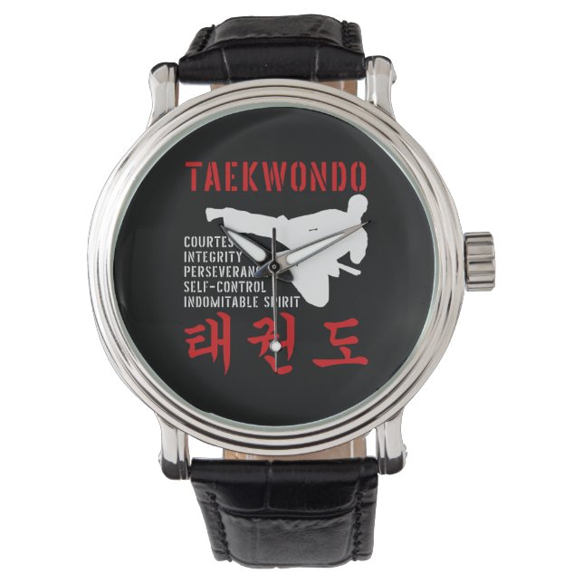 Taekwondo Tenets Martial Arts Armbandsur (Framsida)