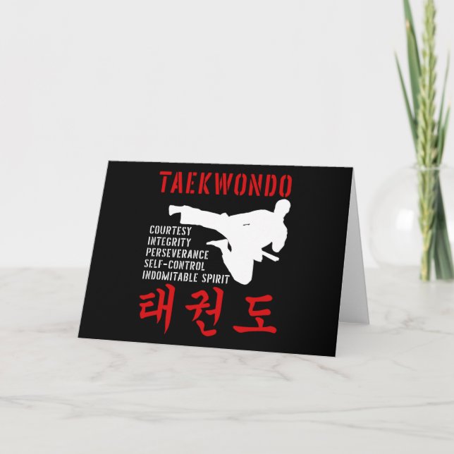 Taekwondo Tenets Martial Arts Kort (Framsida)