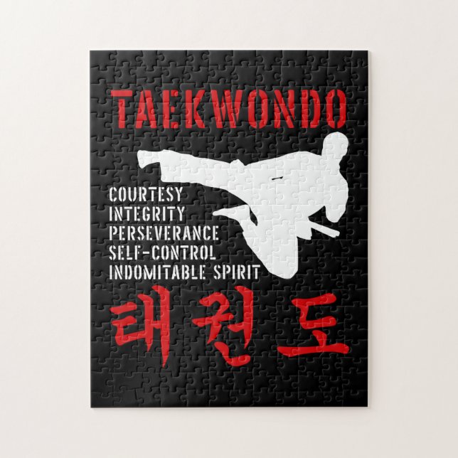 Taekwondo Tenets Martial Arts Pussel (Vertikal)