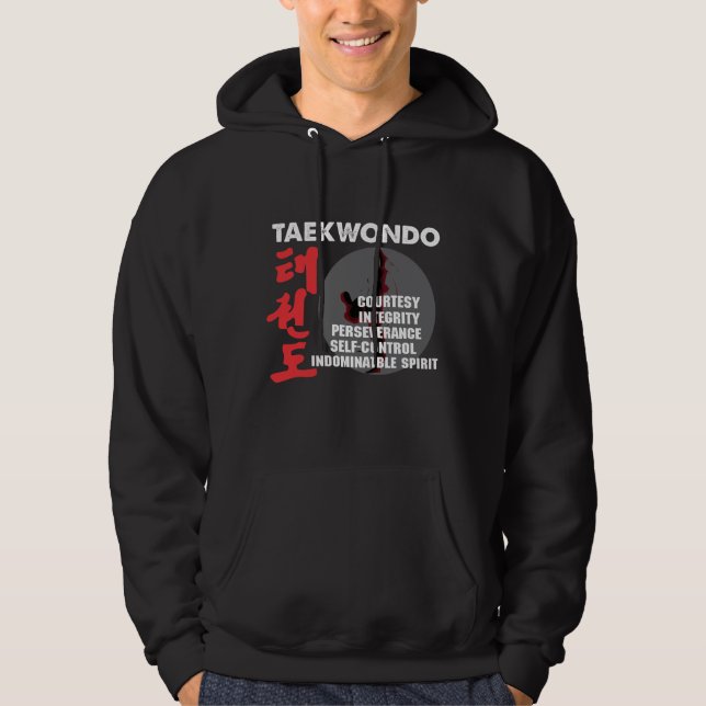 Taekwondo Tenets Martial Arts Tae kwon do Hoodie (Framsida)
