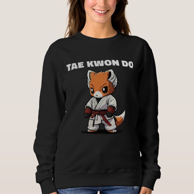 Taekwondo TKD Fox Kid Fighter T Shirt (Framsida)
