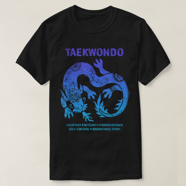 Taekwondo TKD Tae Kwon Do Dragon Art Martial Arts T Shirt (Design framsida)