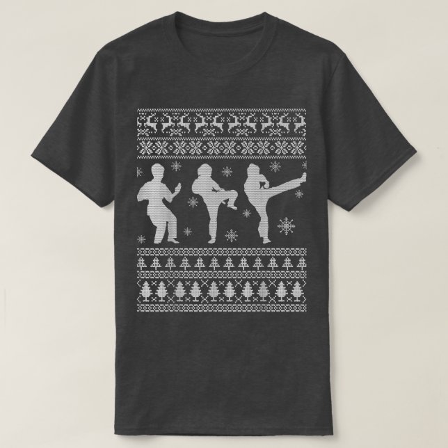 Taekwondo Ugly jul Sweater Gifts for Girls B T Shirt (Design framsida)