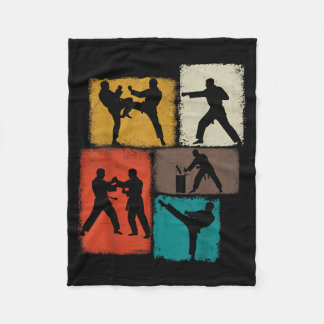 Taekwondo-utövare Collage Män Barn Tränare Fleecefilt