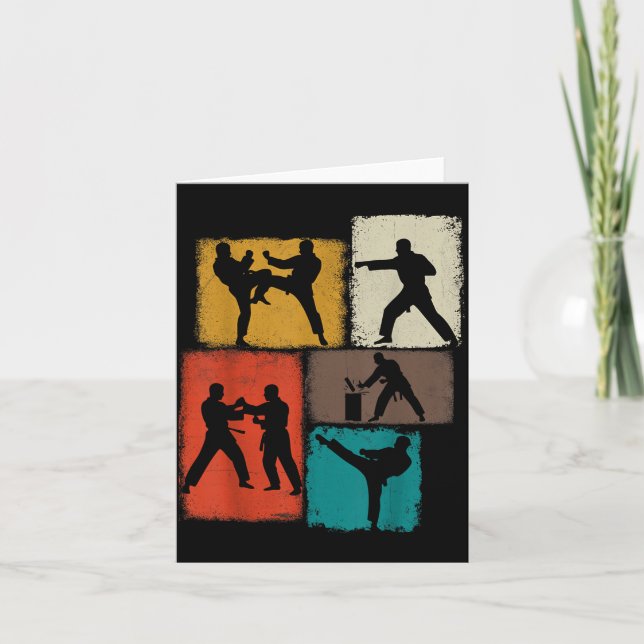Taekwondo-utövare Collage Män Barn Tränare Kort (Framsida)