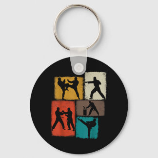 Taekwondo-utövare Collage Män Barn Tränare Nyckelring