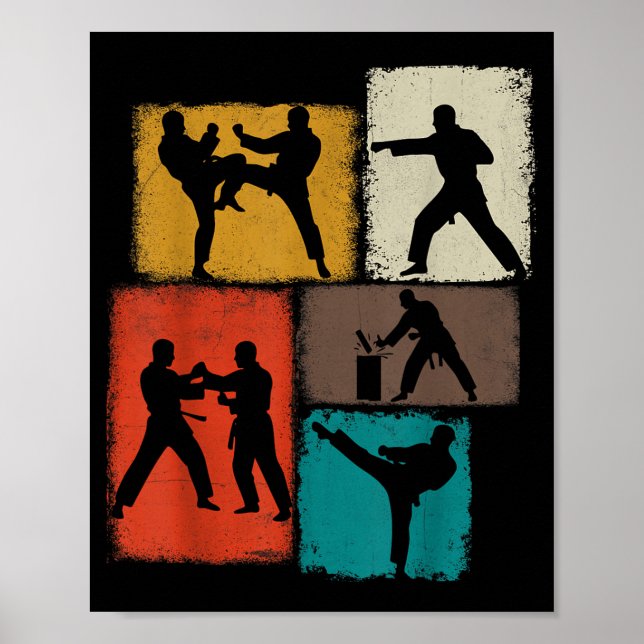 Taekwondo-utövare Collage Män Barn Tränare Poster (Framsidan)