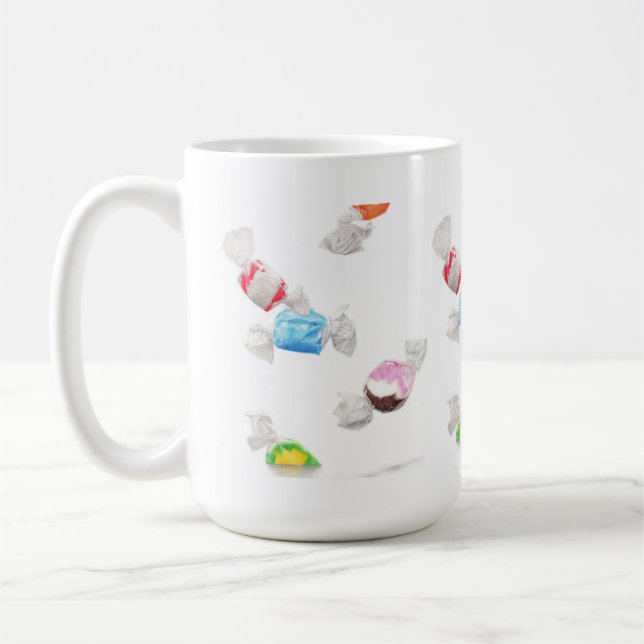 TAFFY RAIN Stor Vit Mugg (Vänster)