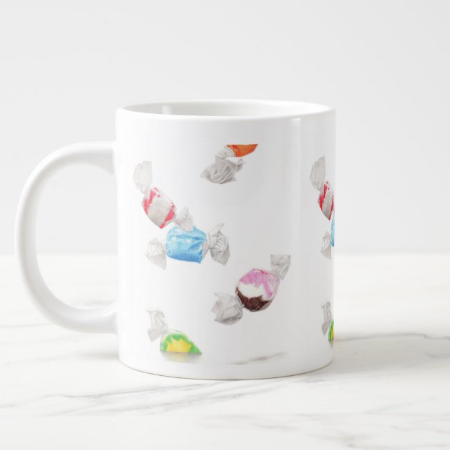 TAFFY RAIN Stor Vit Mugg Jumbo Mugg (Vänster)