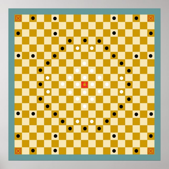 Tafl/Alea Evangelii (19x19) Speltavla (Vers 3) Poster (Framsidan)