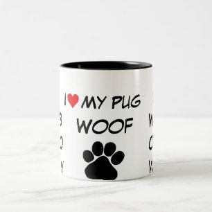 tafsa trycket, pilbågewow mig hjärta min hund Två-Tonad mugg