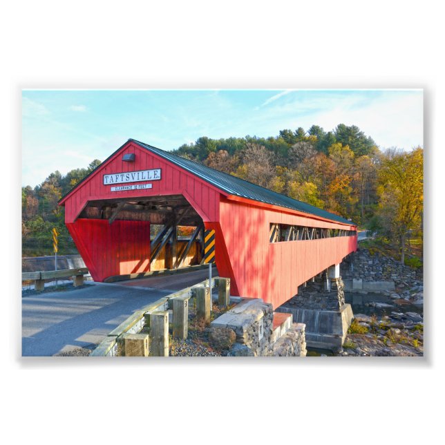Taftsville Covered Bridge, Vermont Fototryck (Framsidan)