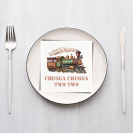 Tåg 2:a födelsedagen Party Chugga Chugga 2:a Pappersservett