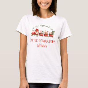 Tåg 2-års födelsedagsfest Små dirigenter Mamma T Shirt