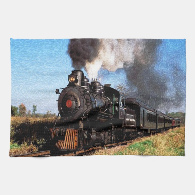 Tåg 2 Köksduk Kökshandduk (Horisontell)