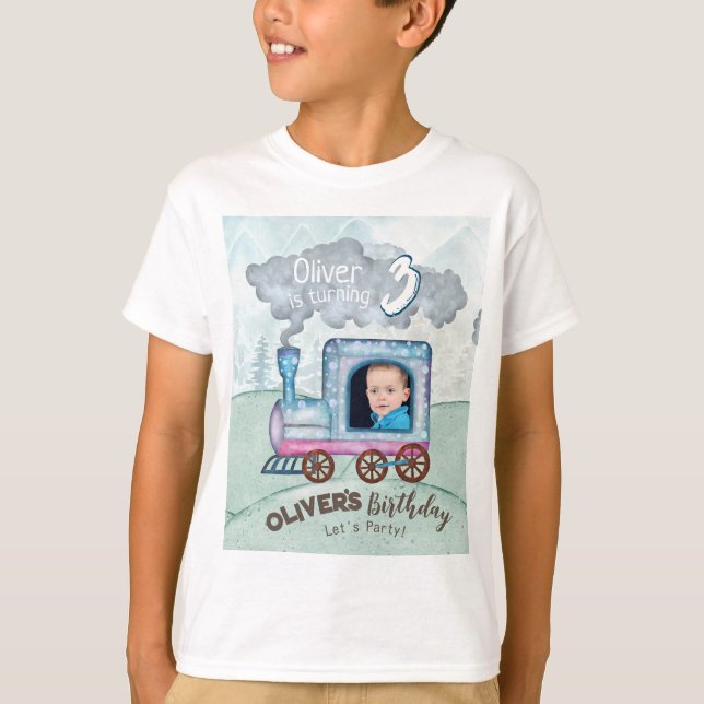 Tåg Älskare födelsedag T Shirt (Framsida)