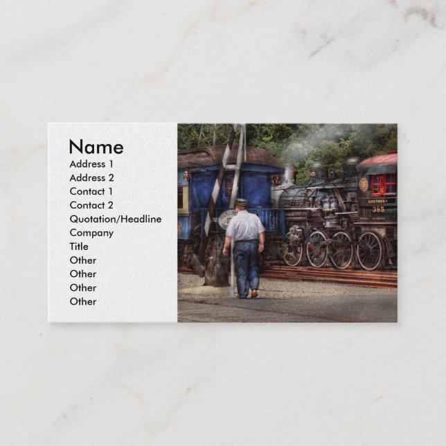 Tåg - ånga - ledarejobbet visitkort (Framsida)