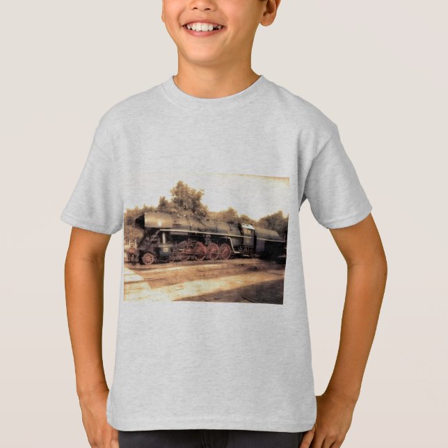 Tåg ångjärnsväg Steampunk Engine T Shirt (Framsida)