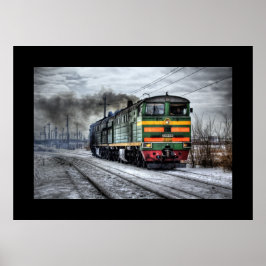 Tåg Ånglokomotiv Steampunklokomotiv Öde Poster