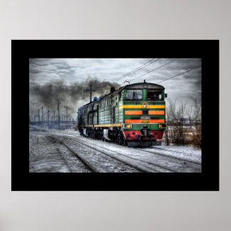 Tåg Ånglokomotiv Steampunklokomotiv Öde Poster