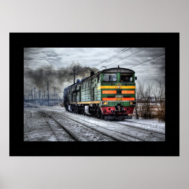 Tåg Ånglokomotiv Steampunklokomotiv Öde Poster (Framsidan)