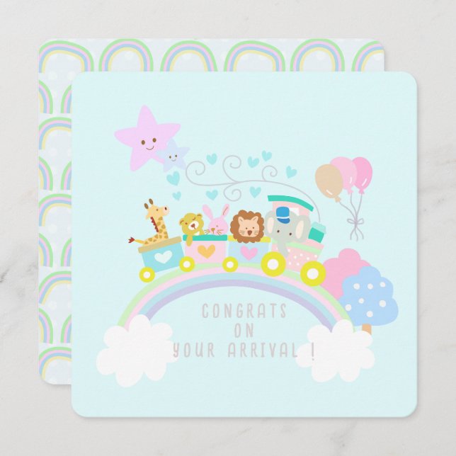 Tåg Animals Blue (Fram/baksida)