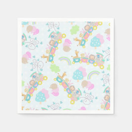 Tåg Animals Blue Pappersservett