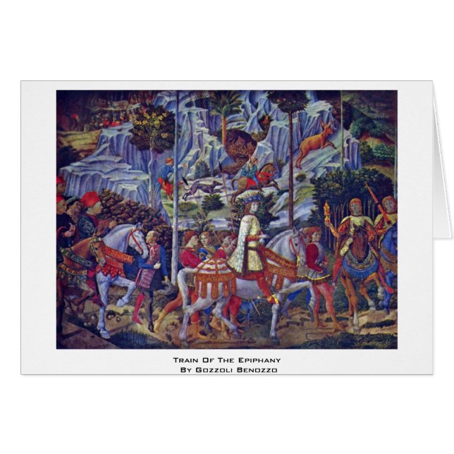 Tåg av epiphanyen av Gozzoli Benozzo Hälsningskort (Framsidan Horizontal)