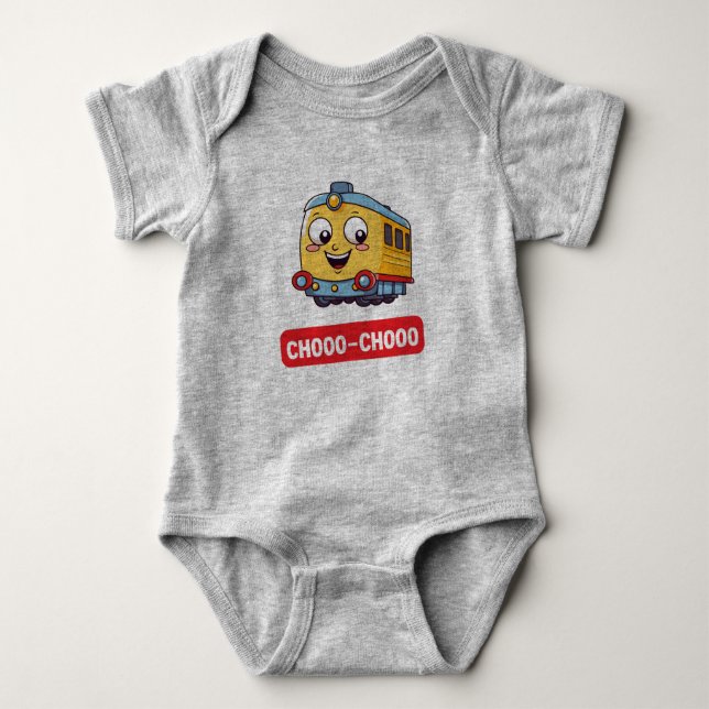 Tåg Baby Bodykostdräkt T Shirt (Framsida)