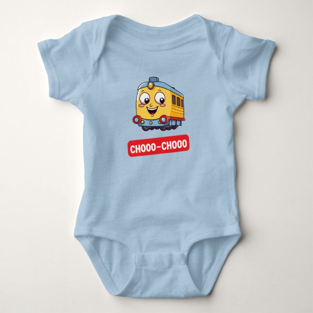 Tåg Baby Bodykostdräkt T Shirt (Framsida)