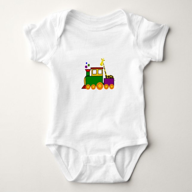 Tåg Baby Jersey Bodysuit T Shirt (Framsida)