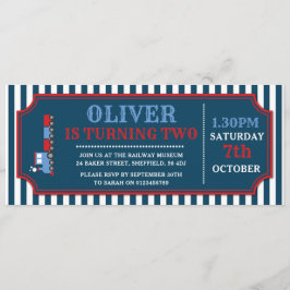 Tåg biljett födelsedagsfest inbjudan